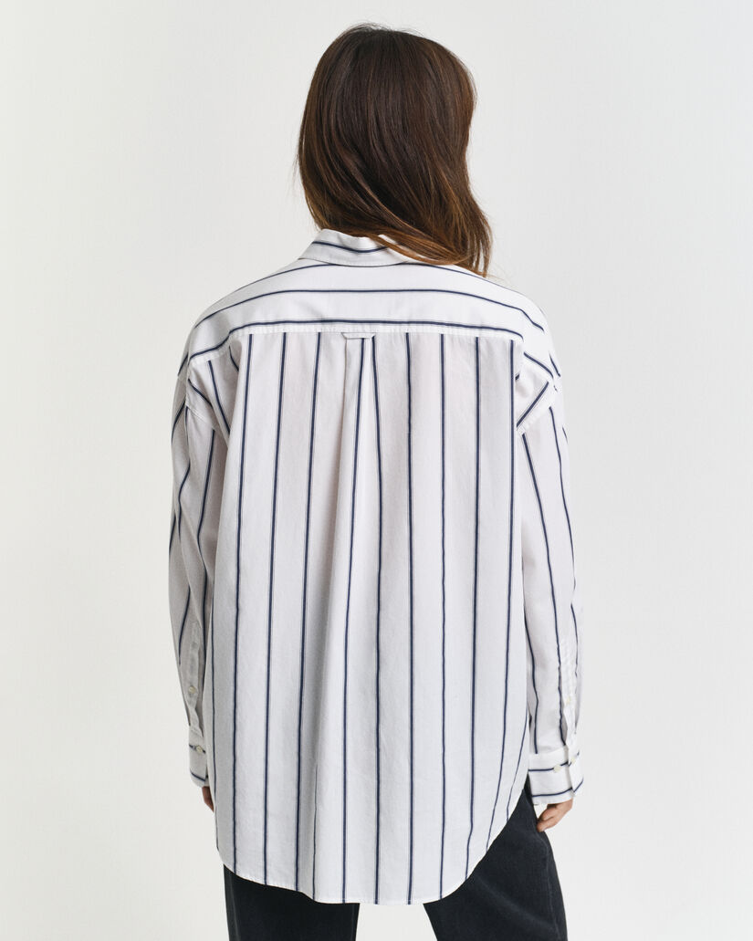 Oversized Classic Popeline Bluse mit Streifen
