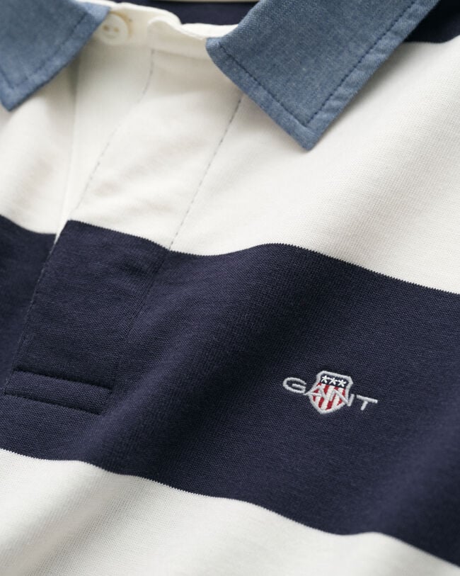 Gestreiftes Heavy Rugger mit Chambray-Kragen