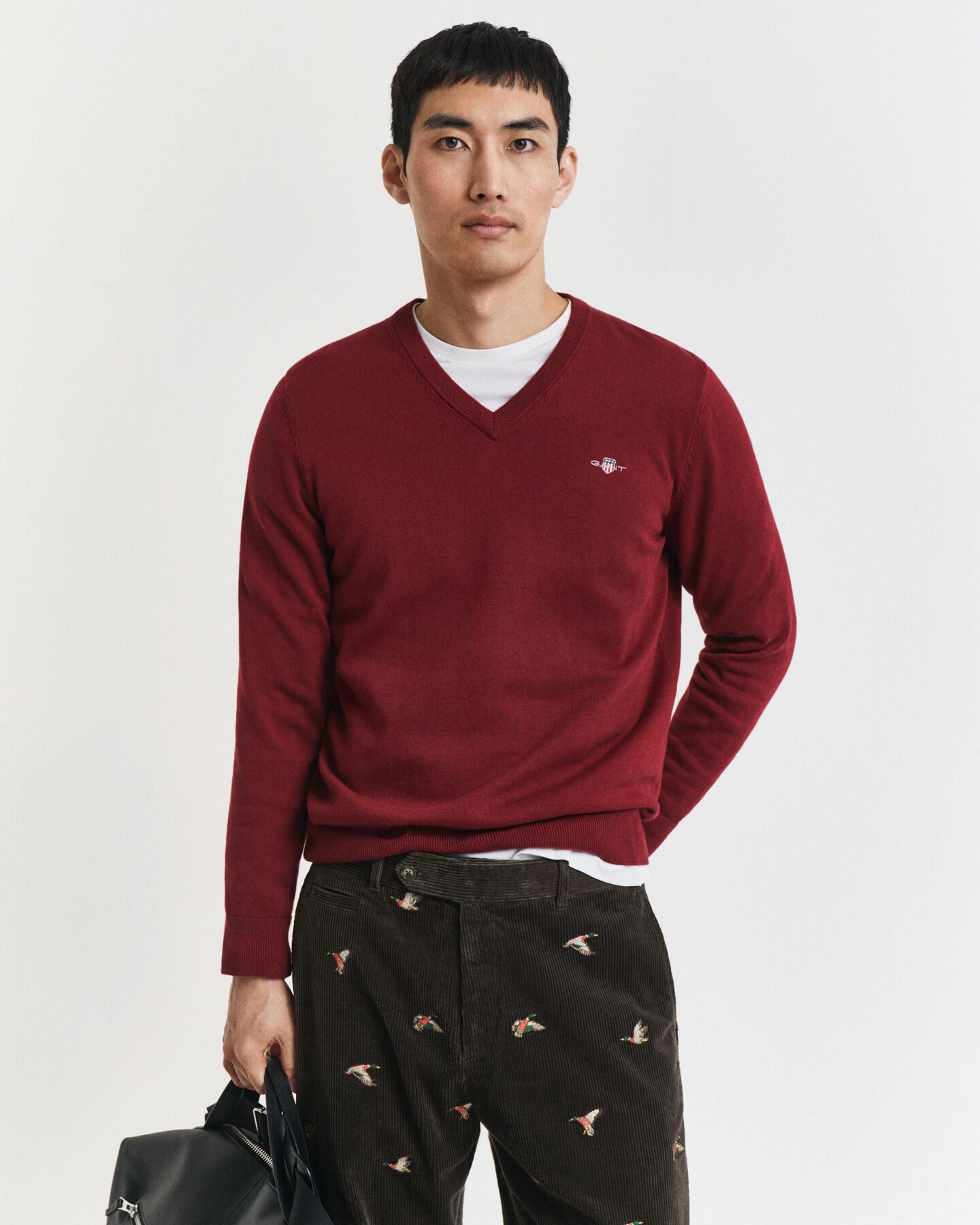 Klassischer V-Neck Pullover aus Baumwolle