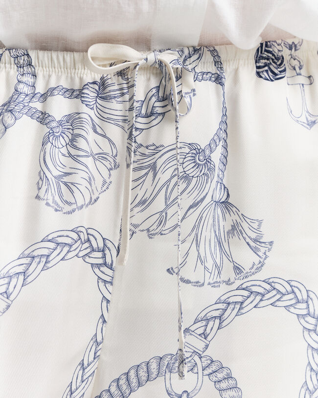 Relaxed Fit Sailing Print Hose mit Kordelzug