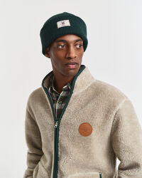 Gerippte Beanie aus Baumwollgemisch