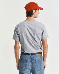 Slim Fit Shield T-Shirt mit V-Ausschnitt