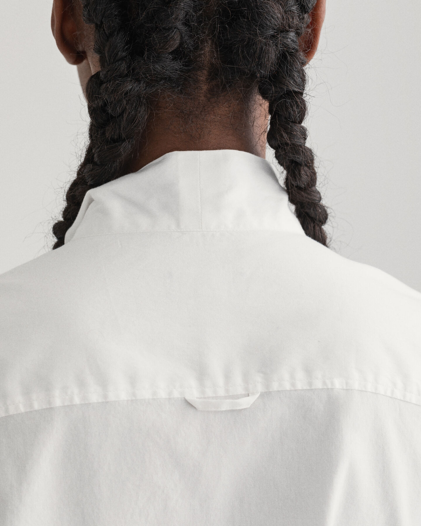 Oxford-Bluse mit Schluppe und Puff&auml;rmeln