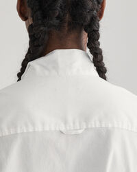 Oxford-Bluse mit Schluppe und Puff&auml;rmeln