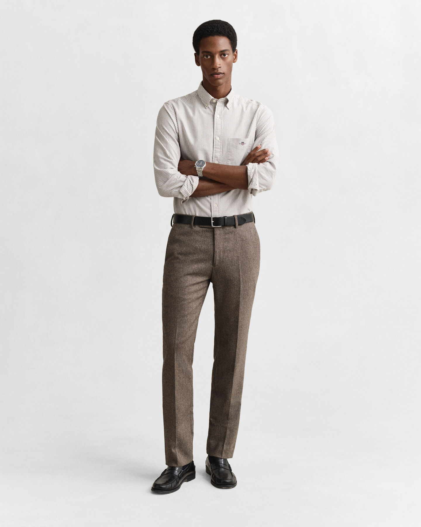 Regular Fit Banker Stripe Classic Oxford-Hemd