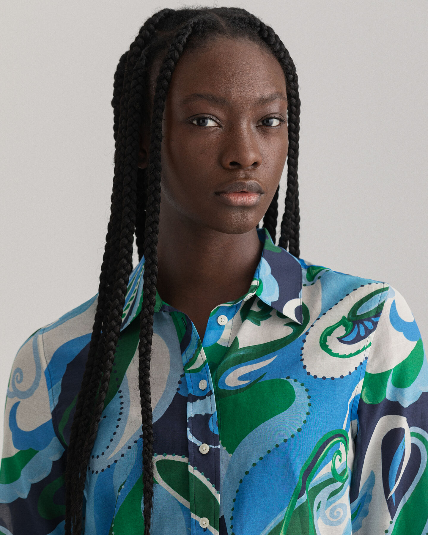 Regular Fit Baumwoll-Seiden-Bluse mit Paisley-Muster