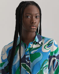 Regular Fit Baumwoll-Seiden-Bluse mit Paisley-Muster