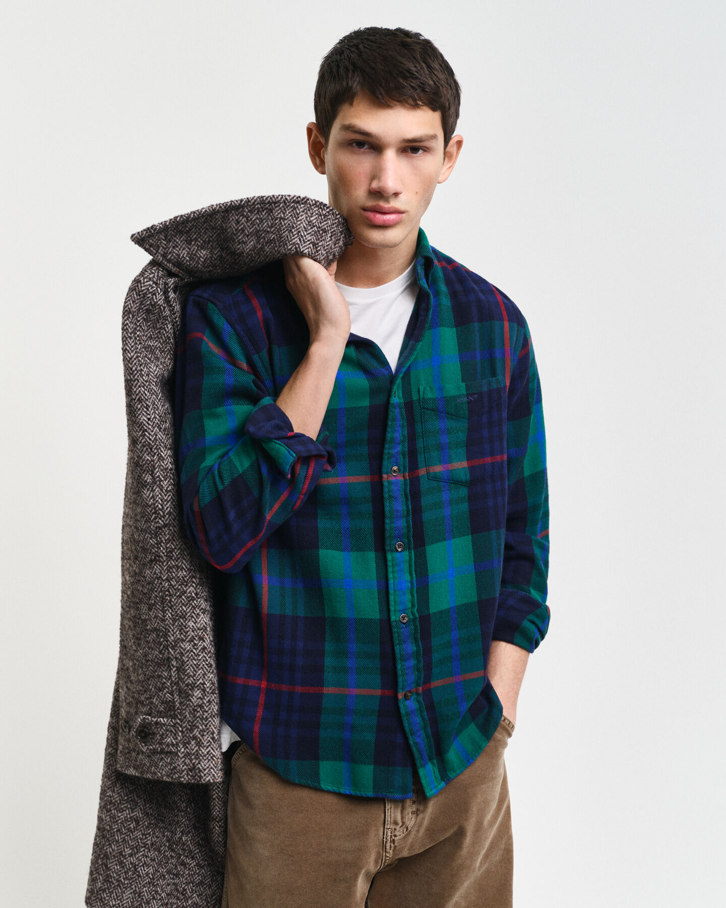 Regular Fit Twill Hemd mit Karomuster