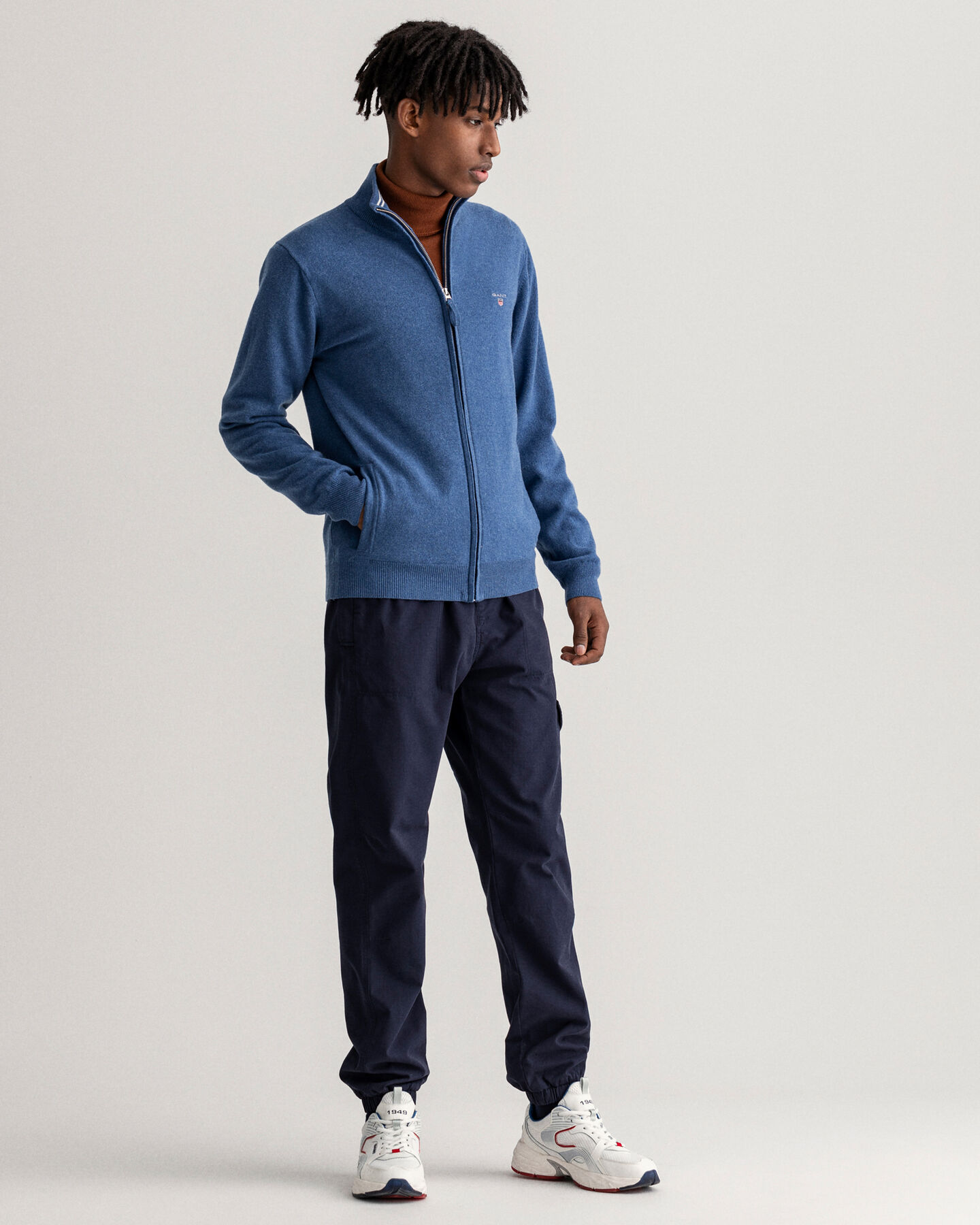 Strickjacke aus Super Fine Lambswool mit Rei&szlig;verschluss