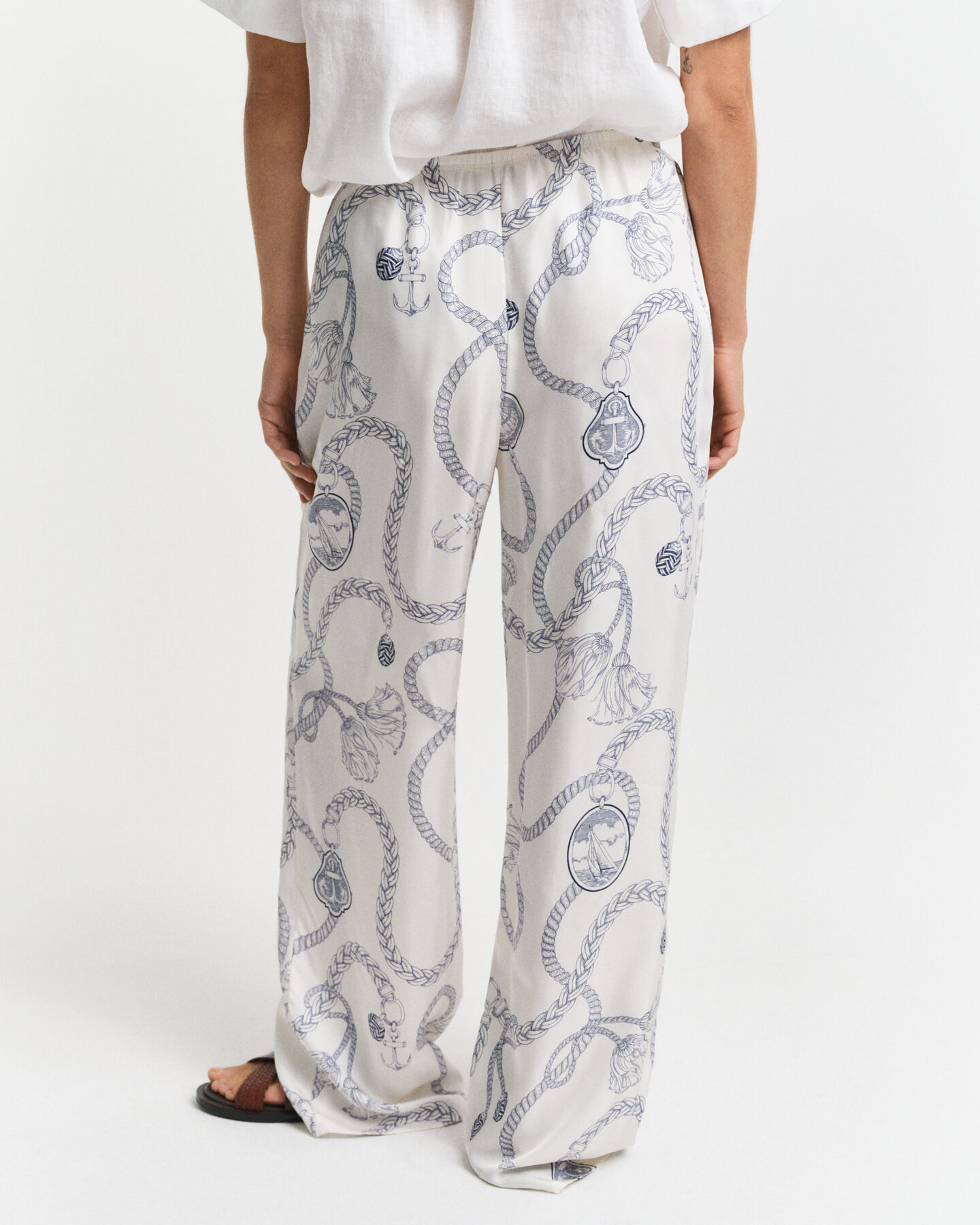 Relaxed Fit Sailing Print Hose mit Kordelzug