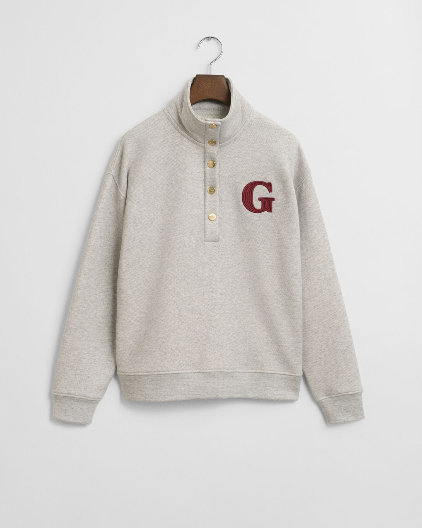 G-Badge Sweatshirt mit halblanger Knopfleiste