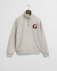 G-Badge Sweatshirt mit halblanger Knopfleiste