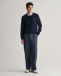 Strukturierter Rundhalspullover aus Baumwolle