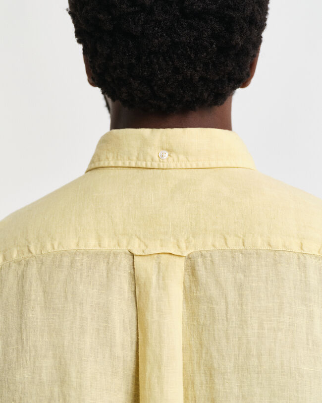 Stückgefärbtes Regular Fit Leinen Hemd