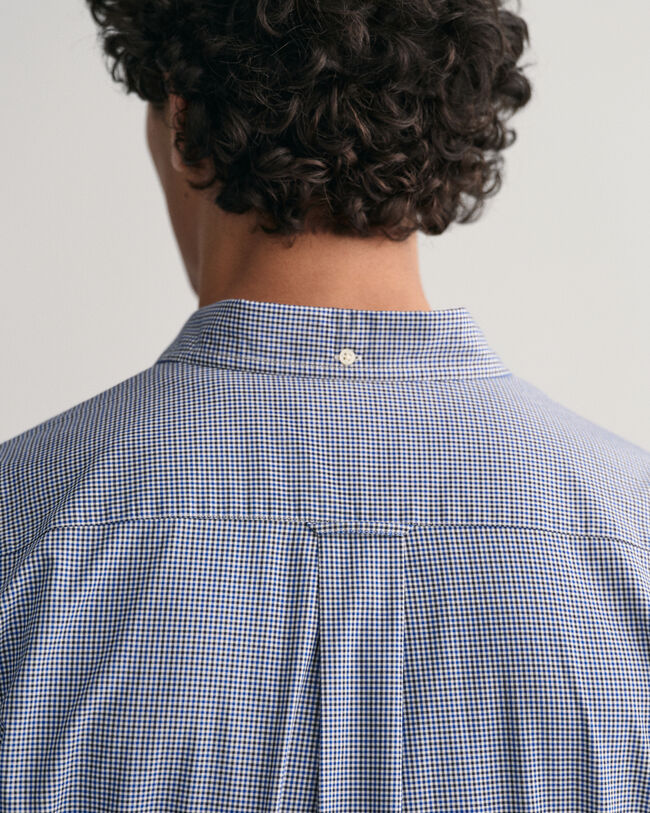 Regular Fit Popeline Hemd mit Mikro-Karomuster