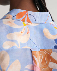 Regular Fit Baumwoll Seiden Bluse mit Blumen-Print