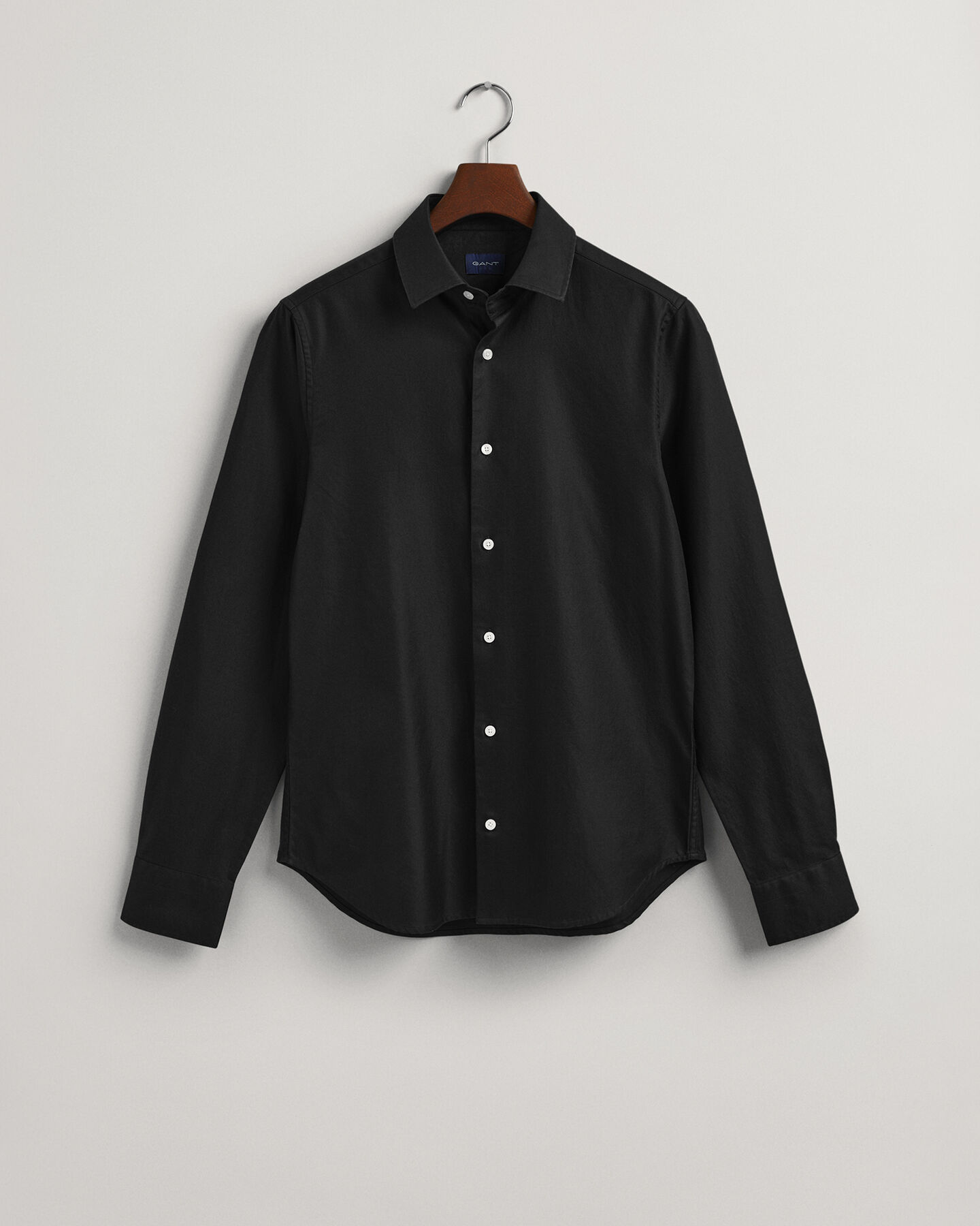 Slim Fit Einfarbiges Twillhemd