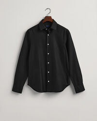 Slim Fit Einfarbiges Twillhemd