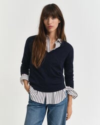 V-Neck Pullover aus extra feiner Merinowolle