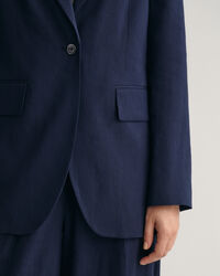 Regular Fit Stretch Leinen Blazer