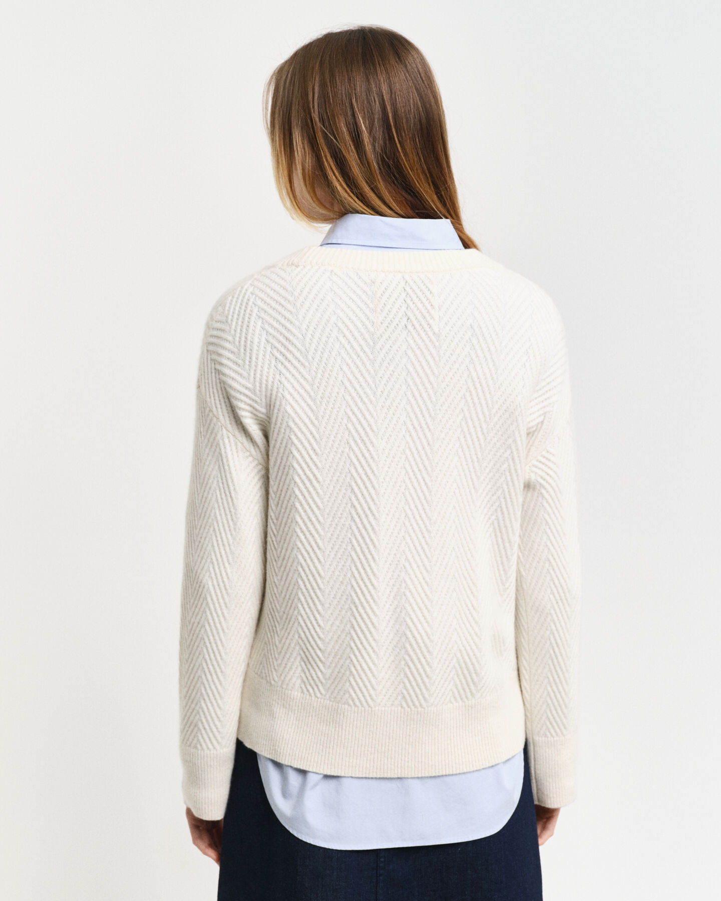 Herringbone V-Neck Pullover
