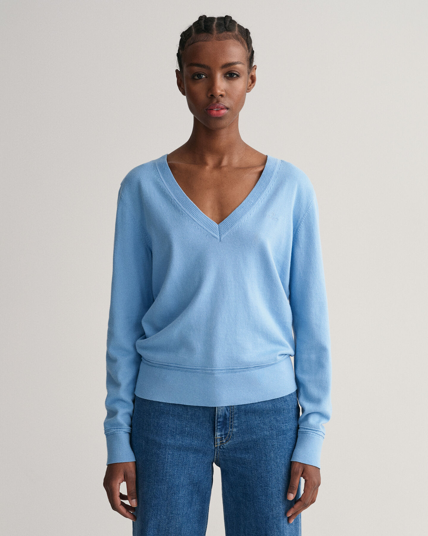 Leichter V-Neck Pullover aus Baumwolle