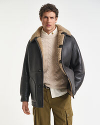 Shearling-Lederjacke