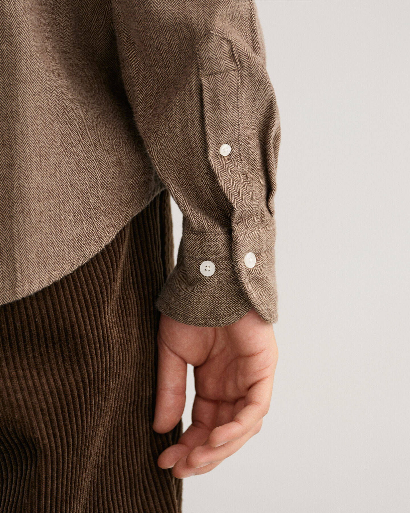 Regular Fit Hemd mit Fischgrätmuster