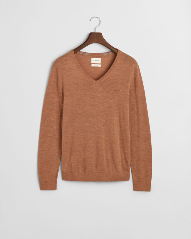 V-Neck Pullover aus extra feiner Merinowolle