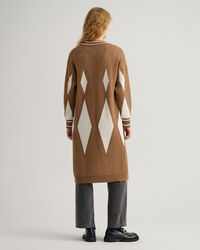 Argyle Longstrickjacke