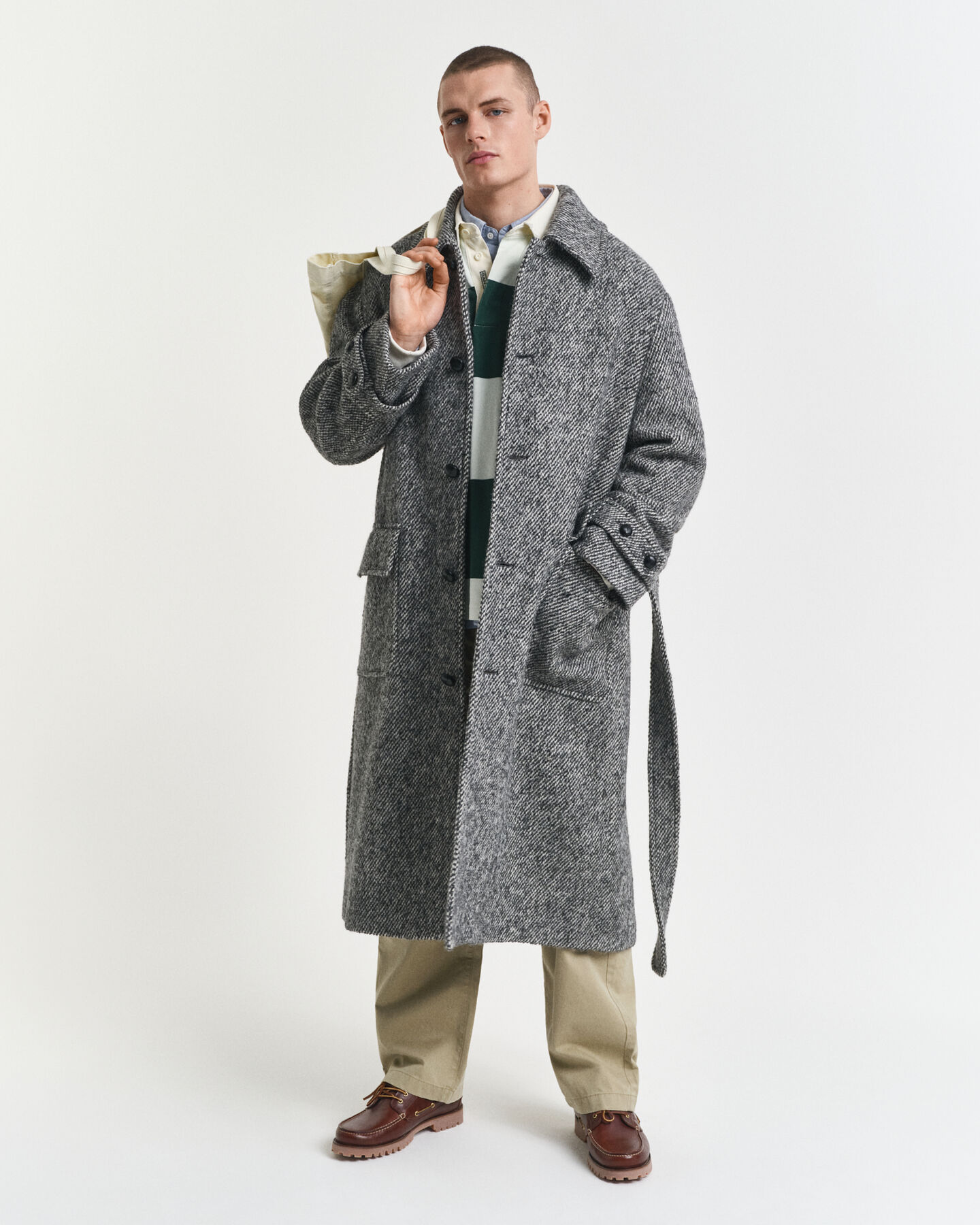 Tweedmantel aus Wolle