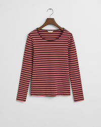 Geripptes Langarm-T-Shirt mit Streifen