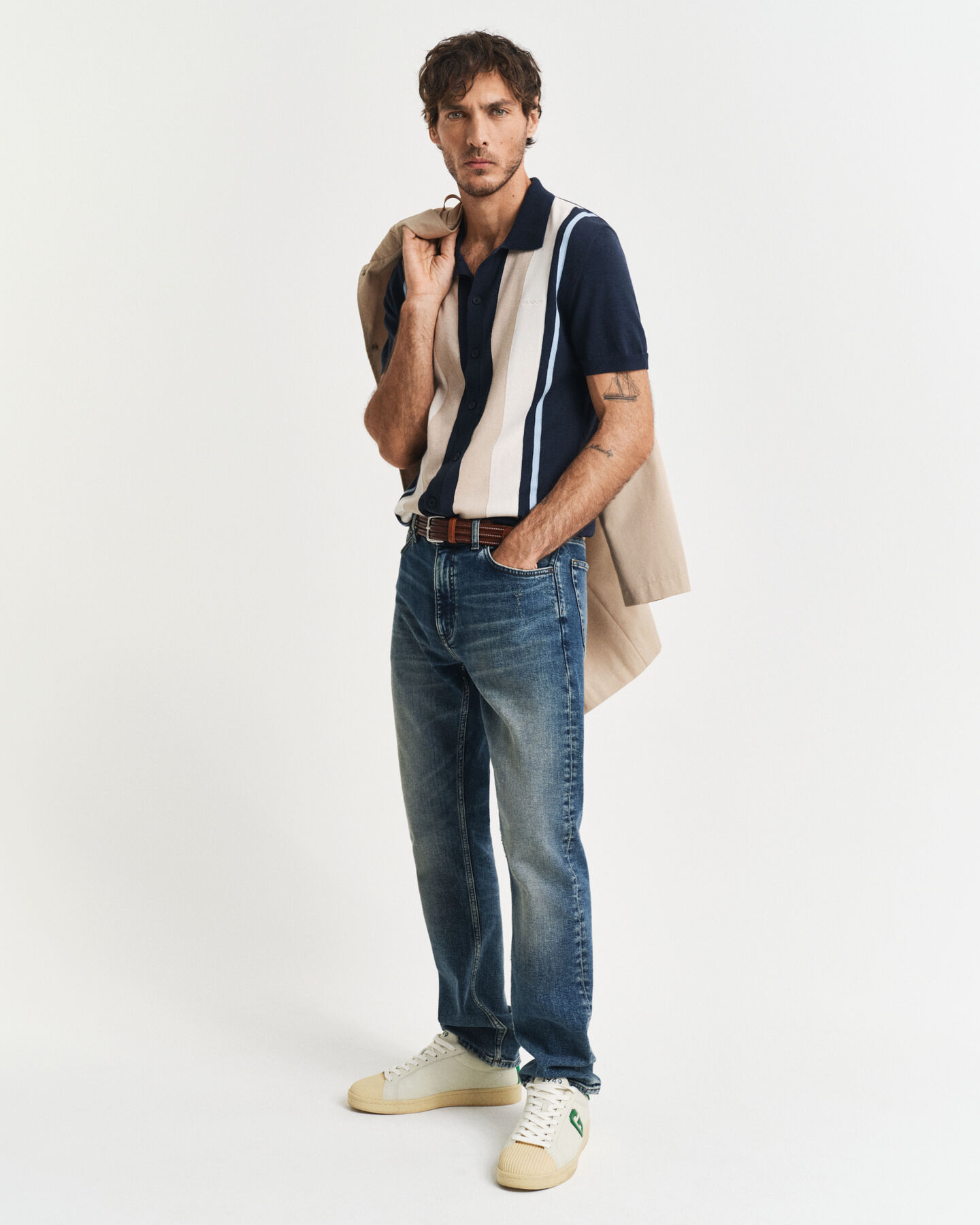 Color Blocked Poloshirt aus Baumwolle