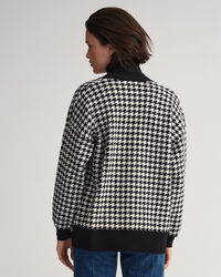 Houndstooth Oversized Strickjacke