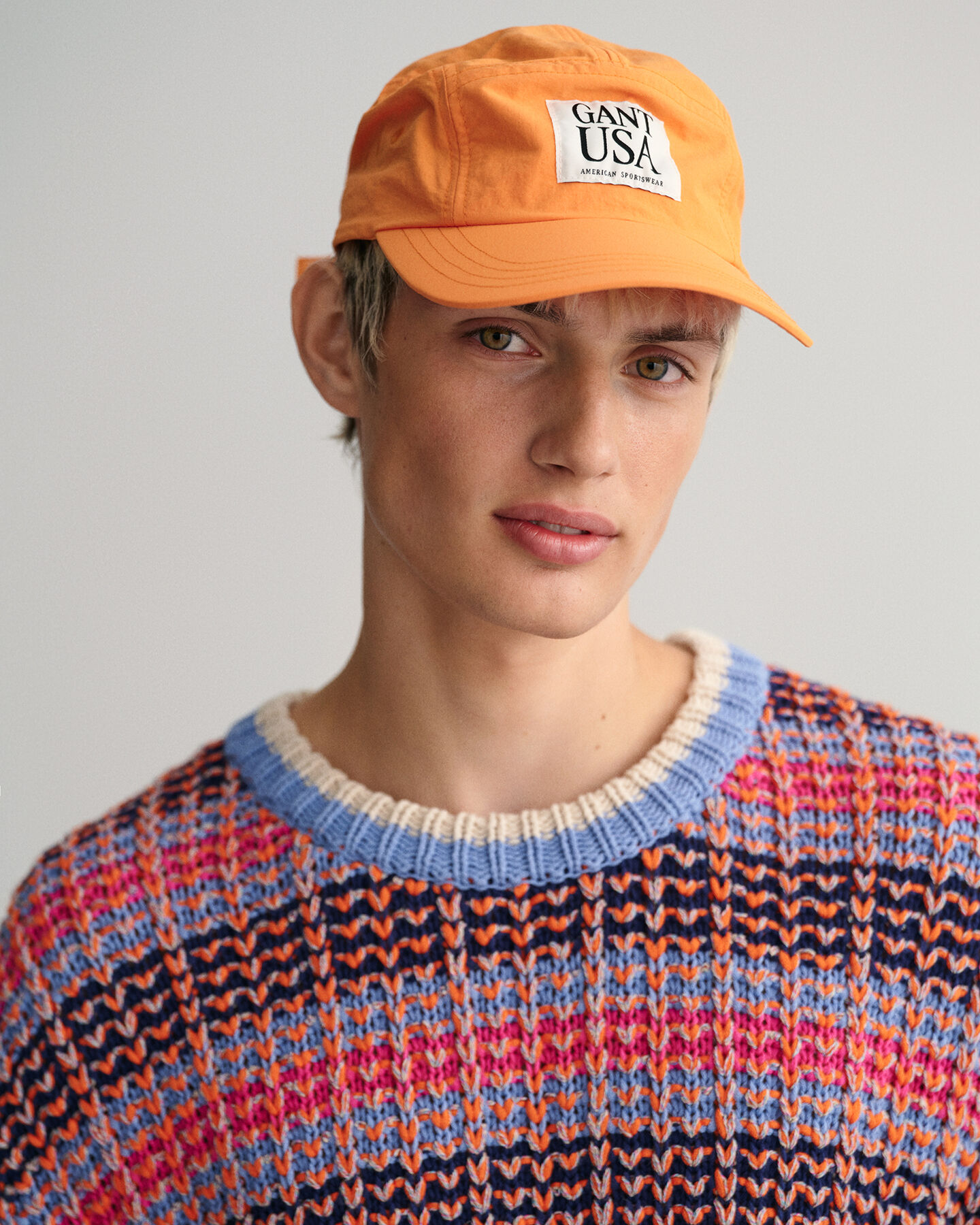 Mehrfarbiger Textured Rundhalspullover