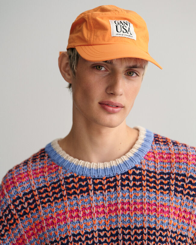 Mehrfarbiger Textured Rundhalspullover