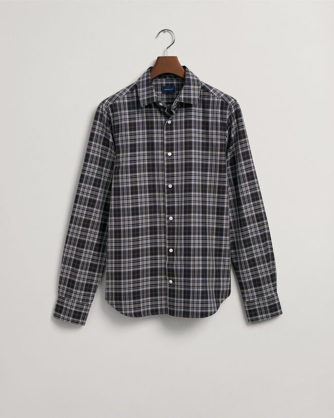 Slim Fit Kariertes Twillhemd