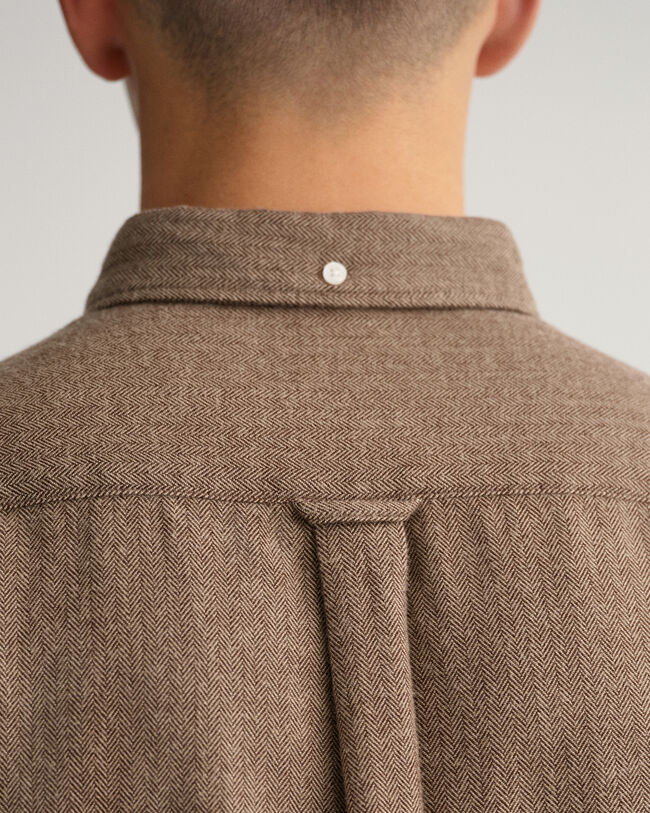 Regular Fit Hemd mit Fischgrätmuster