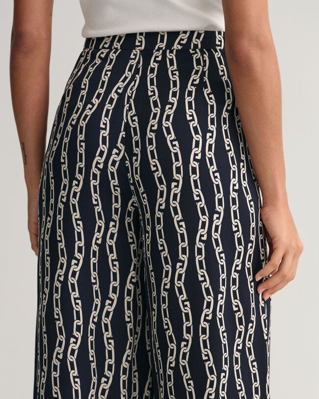 Chain Print Hose mit weitem Bein