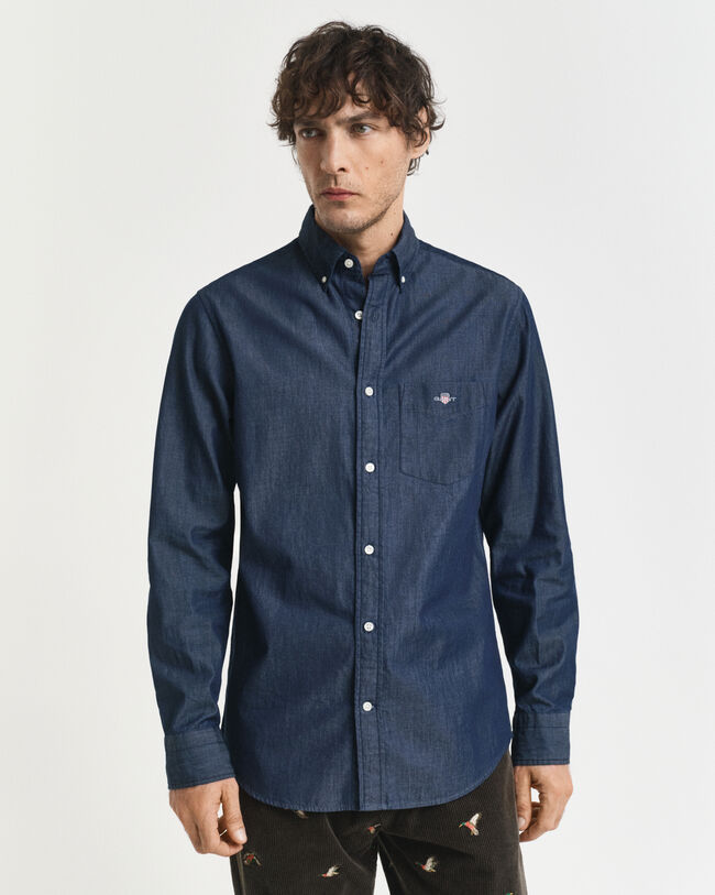 Regular Fit Indigo Hemd