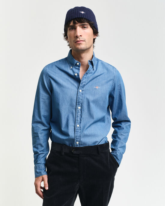 Slim Fit Indigo Hemd