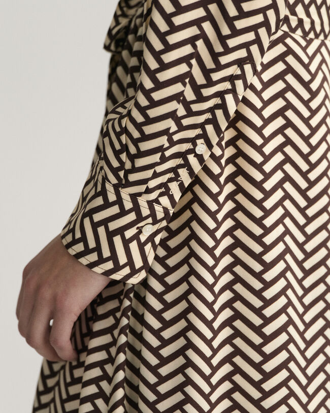 Geometric Hemdblusenkleid in A-Linie