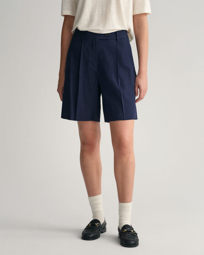 Stretch Leinen Shorts