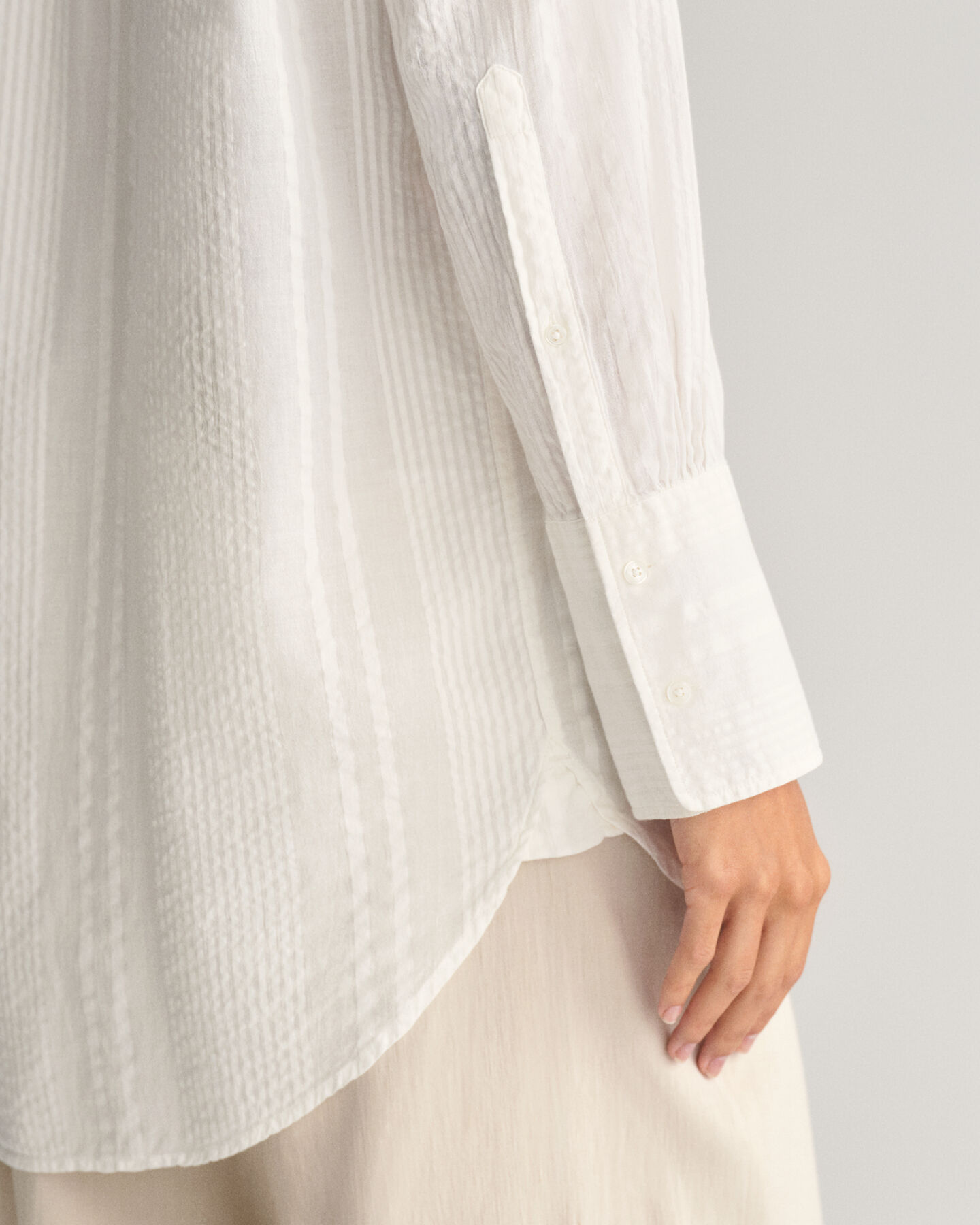 Gestreifte Relaxed Fit Seersucker Bluse