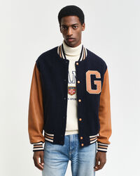 GANT Varsity Jacke aus Wolle und Leder
