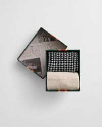 2er-Pack Houndstooth Socken mit Muster in Geschenkbox