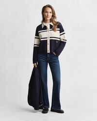 Color Blocked Strickjacke