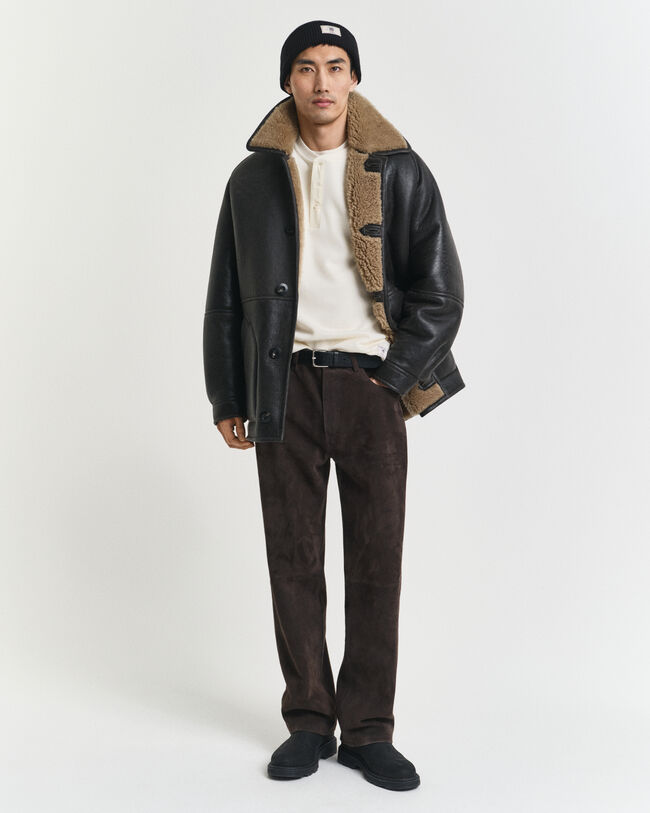 Waffle Textured Henley Langarm-T-Shirt