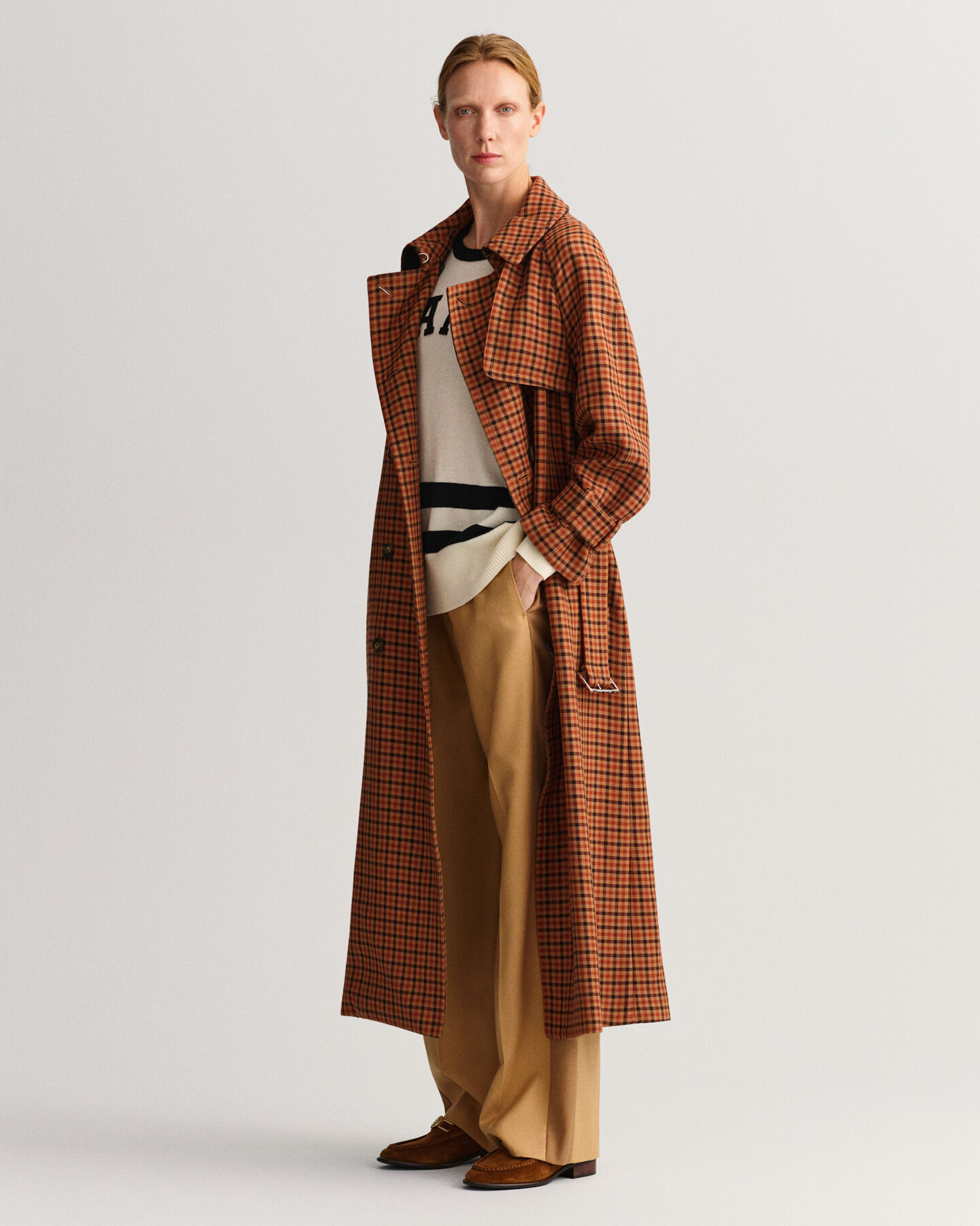 Karierter Trenchcoat
