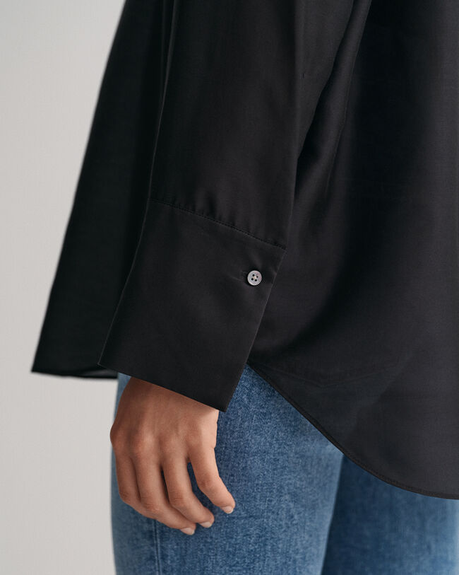 Relaxed Fit Stehkragenbluse